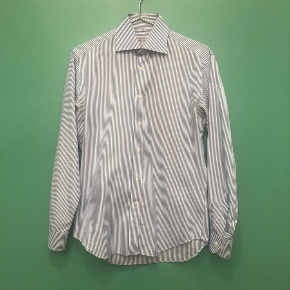 Piattelli Barneys New York Baby Blue White Stripes